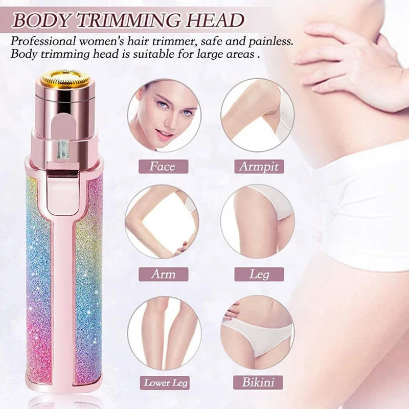 2 In 1 Hair Removal For Women Body Facial Eyebrow Trimmer