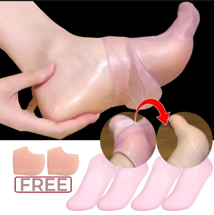 Silicone Gel Moisturizing Socks for Dry, Cracked Heels – Spa-Like Foot Treatment