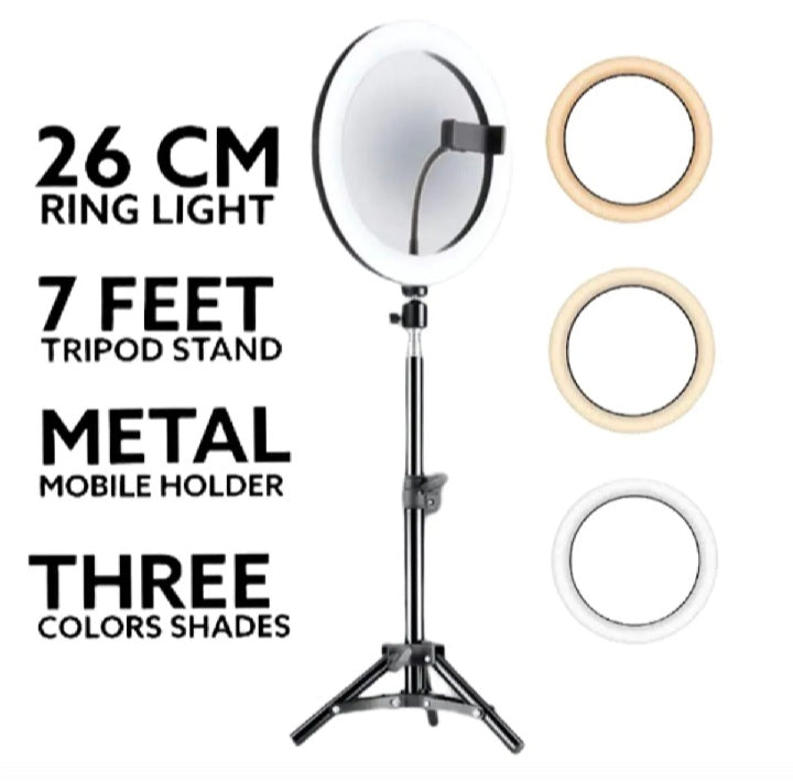 Aluminum 7ft Tripod Stand for Ring Light, Mobile & DSLR – 360° Adjustable & Portable