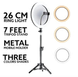 Aluminum 7ft Tripod Stand for Ring Light, Mobile & DSLR – 360° Adjustable & Portable