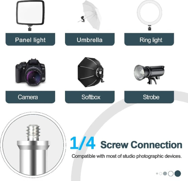 Aluminum 7ft Tripod Stand for Ring Light, Mobile & DSLR – 360° Adjustable & Portable