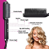 Electric Hair Straightening Comb – Fast Heating, Anti-Burn & Safe Touch Design