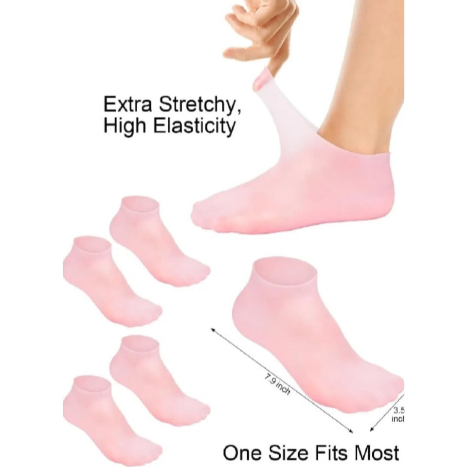Silicone Gel Moisturizing Socks for Dry, Cracked Heels – Spa-Like Foot Treatment